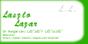 laszlo lazar business card